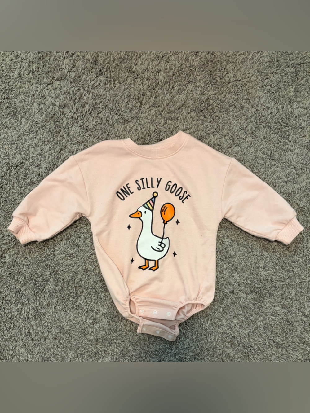 One Silly Goose Pink Baby One-Piece Bodysuit